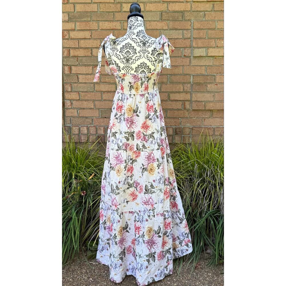 NWT House of Harlow 1960 Linen Blend Floral Maxi Dress Size Small - Picture 3 of 8